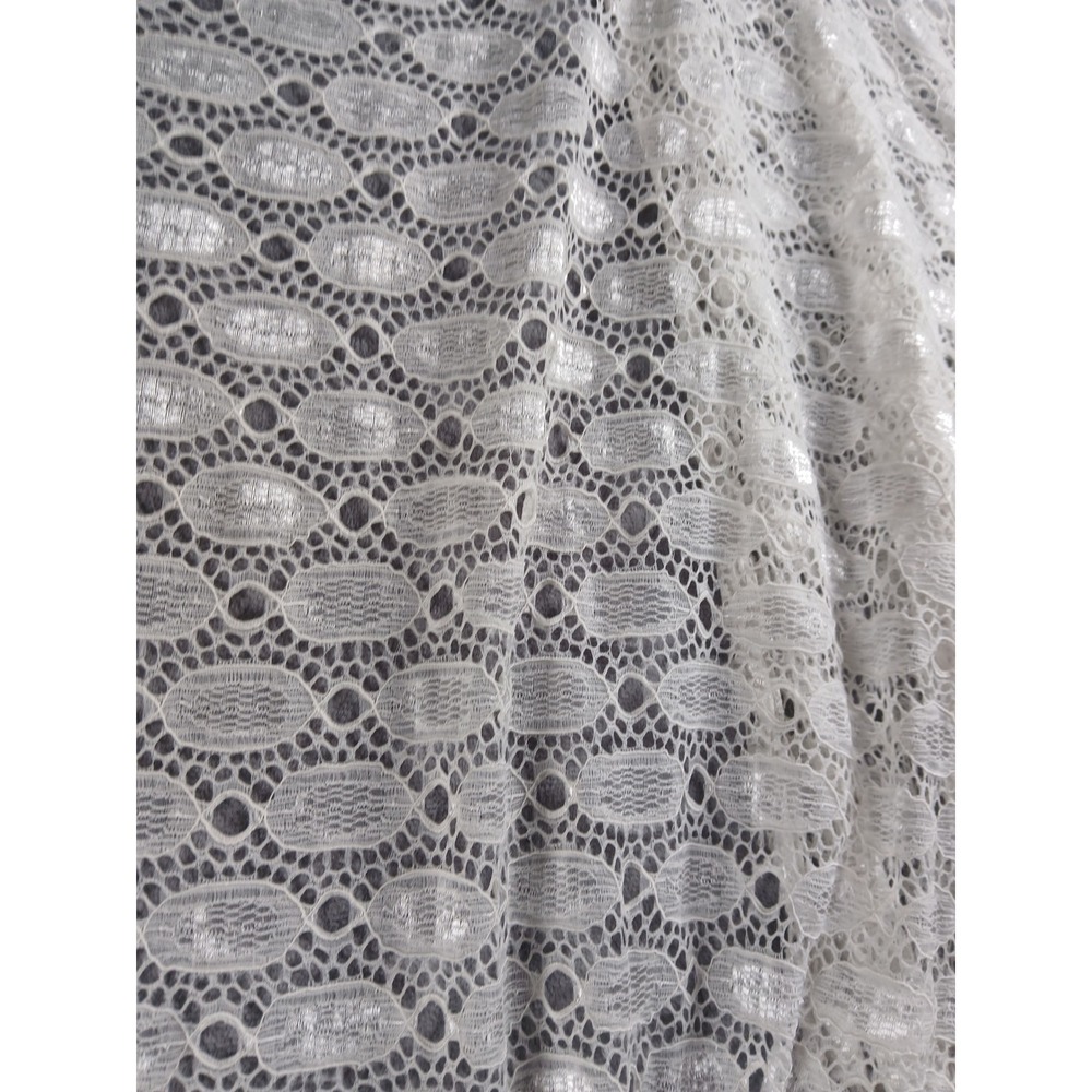 White Lace Kimono Wrap. One Size.Fringe Trim Boho Festival Beach Duster Cover-up - Picture 5 of 7